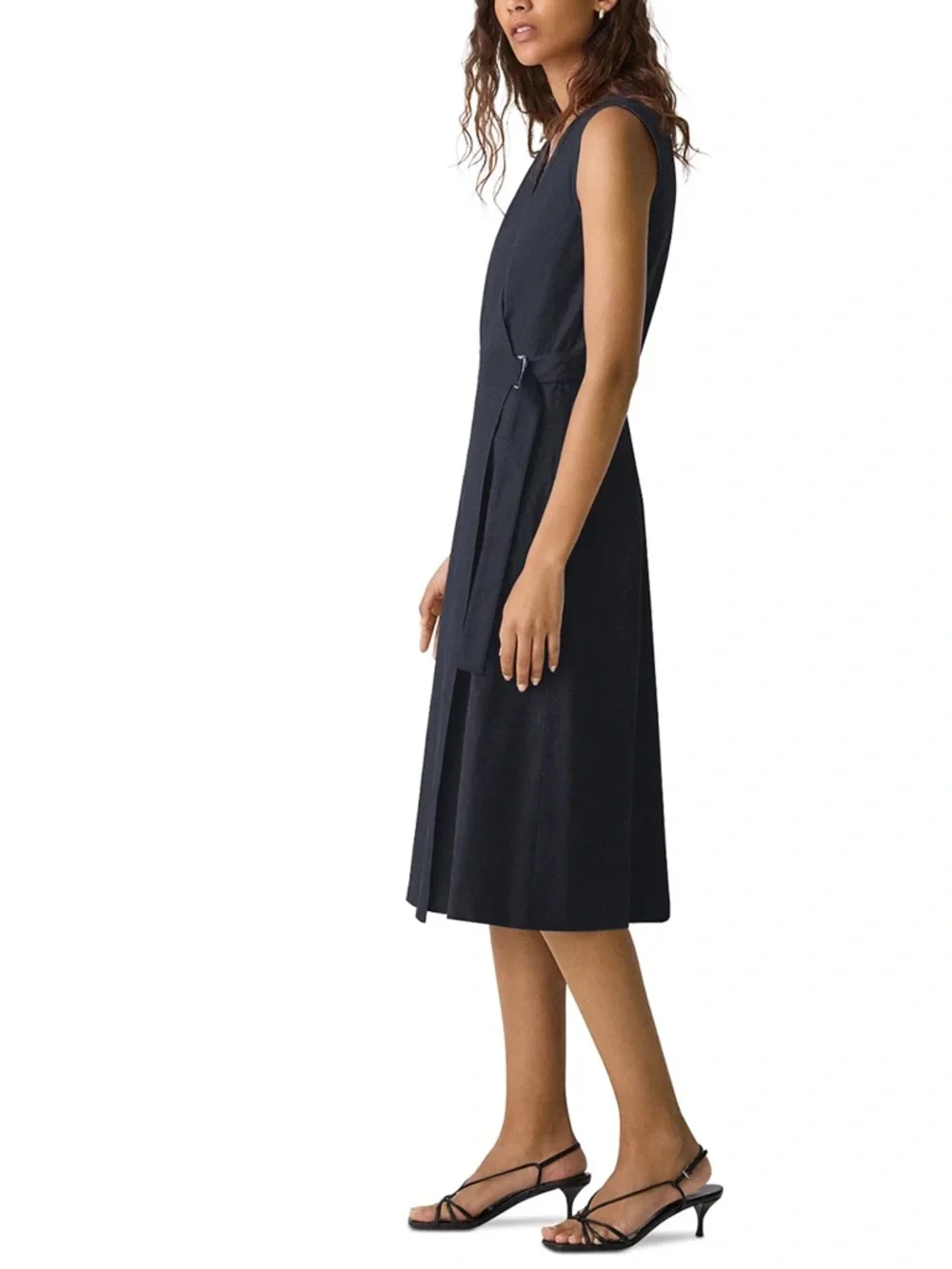 Theory Caliver 2 SL A-Line Wrap Dress Dark Navy Size 6 NWT - Picture 3 of 14
